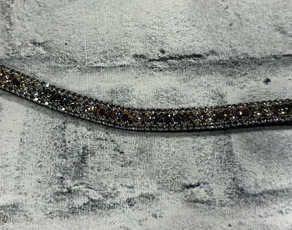15" Equiture Swaroski Rose Gold/Pink Curve Browband