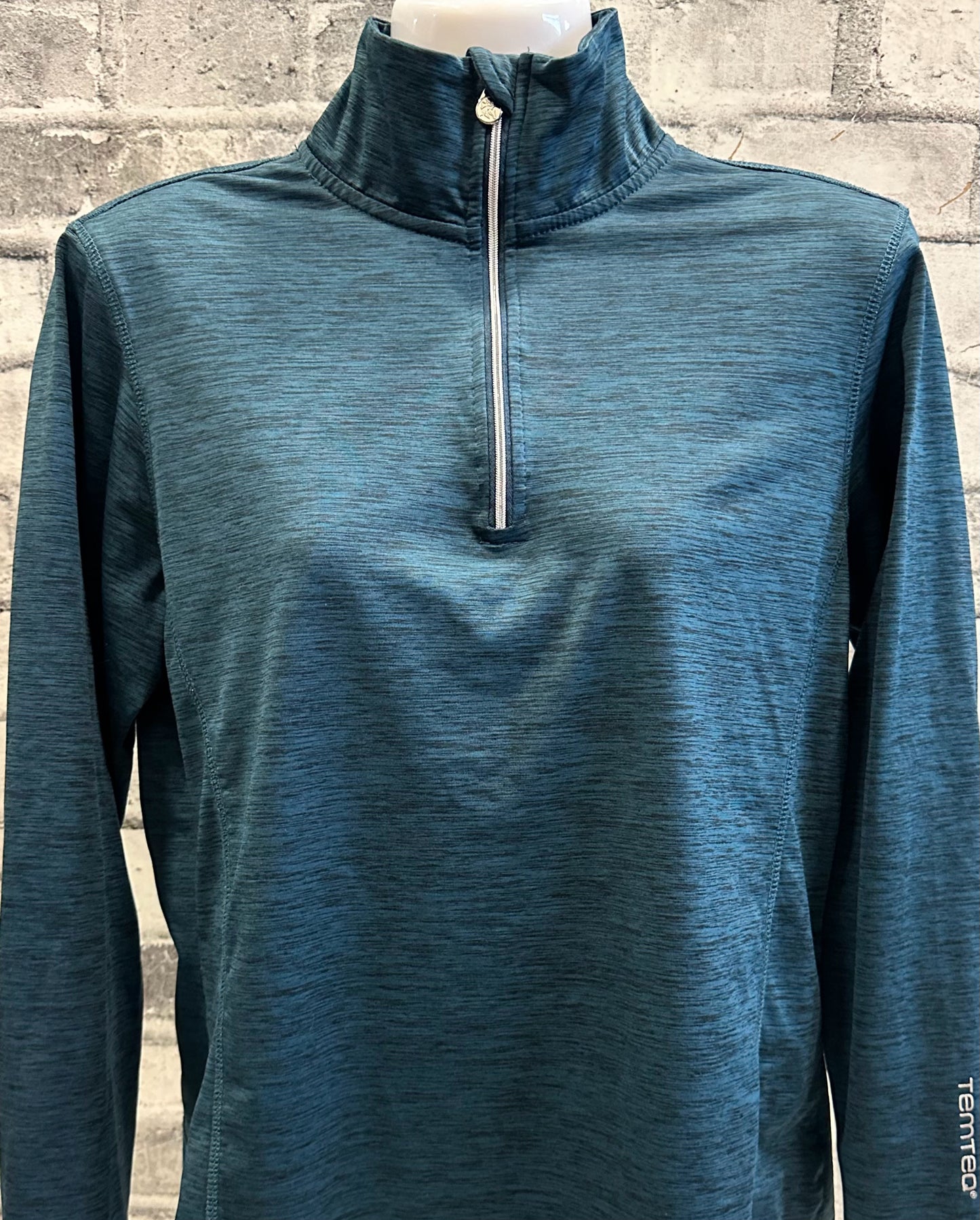 TemtEQ 1/4 Zip LS Shirt Heathered Blue M