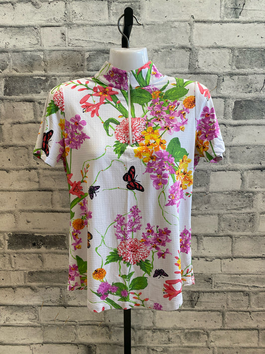 Ibkul SS Sun Shirt Flowers & Butterflys S