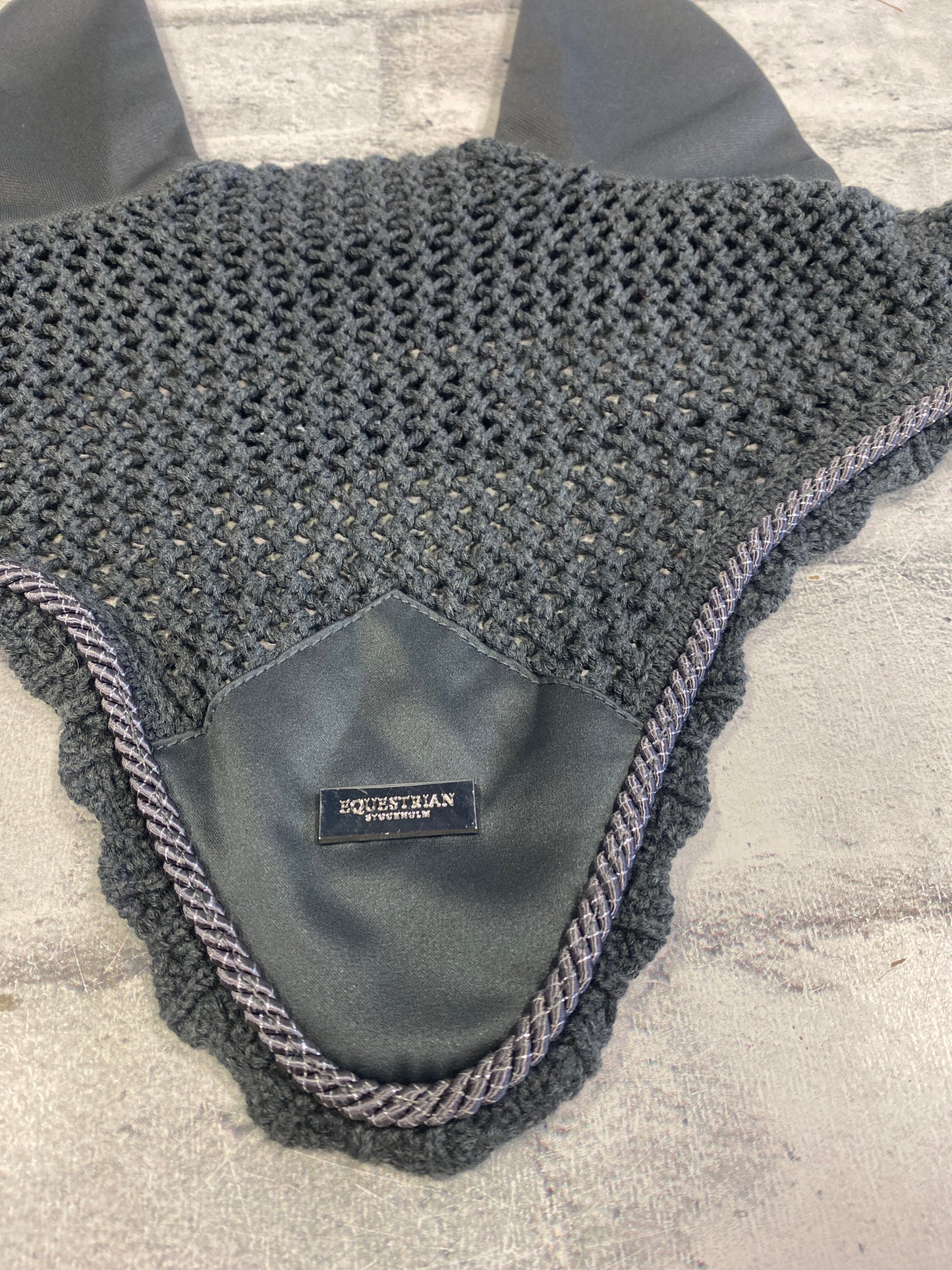 Equestrian Stockholm Fly Bonnet Grey F