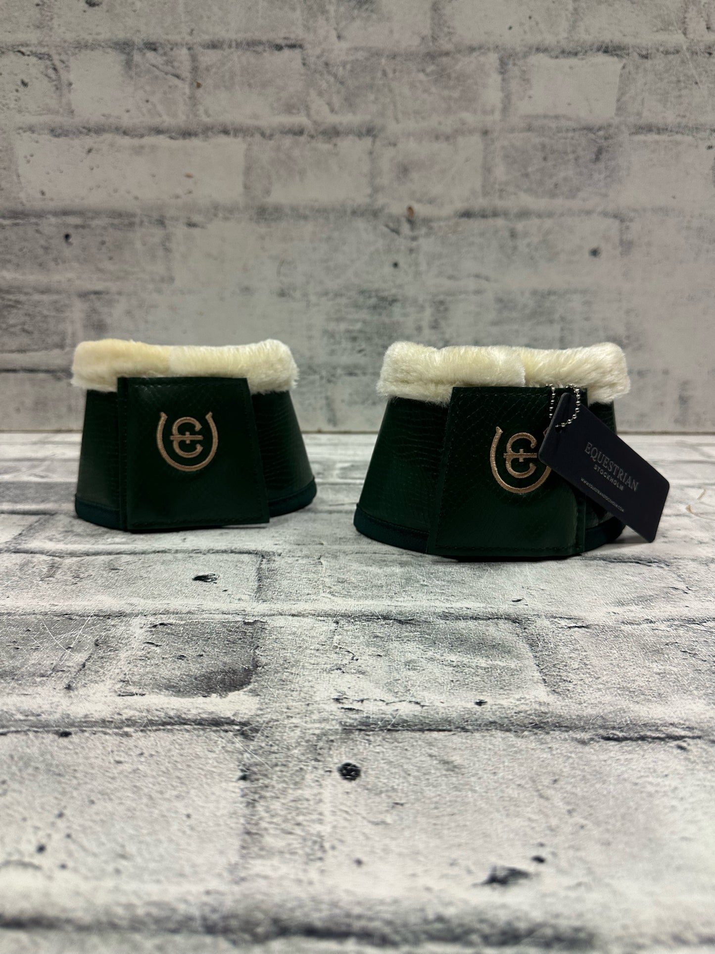 Equestrian Stockholm Green Croc Bell Boots Cob NEW