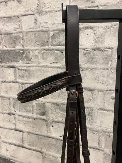 Bobbys Tack Braided Leather AP Bridle Brown F
