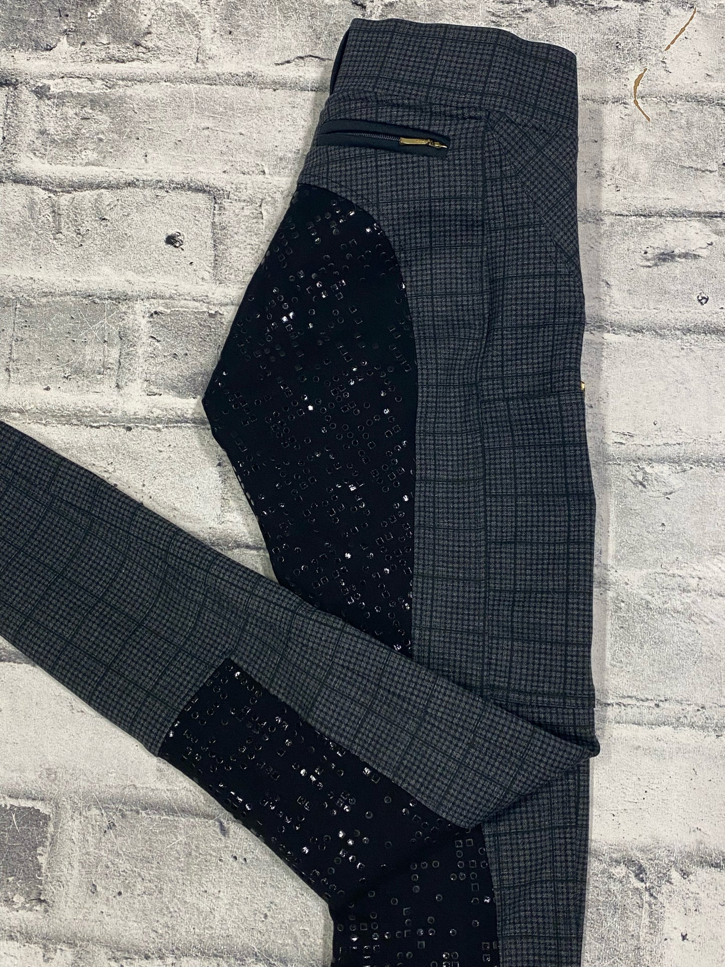 Covalliero FS Pull On Riding Tights Black Plaid 26