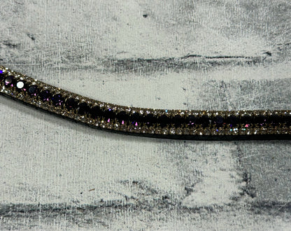 15" Equiture Purple Velvet/Gold Browband