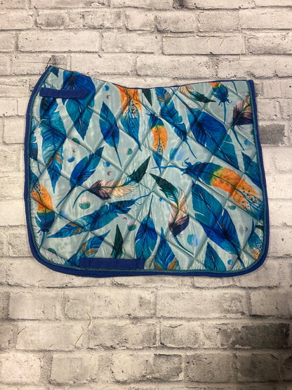 Quilted Dressage Pad Feathers/Blue