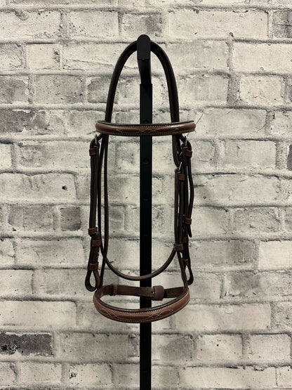 VDB Fancy Stitch Hunter Bridle Brown Cob + Reins