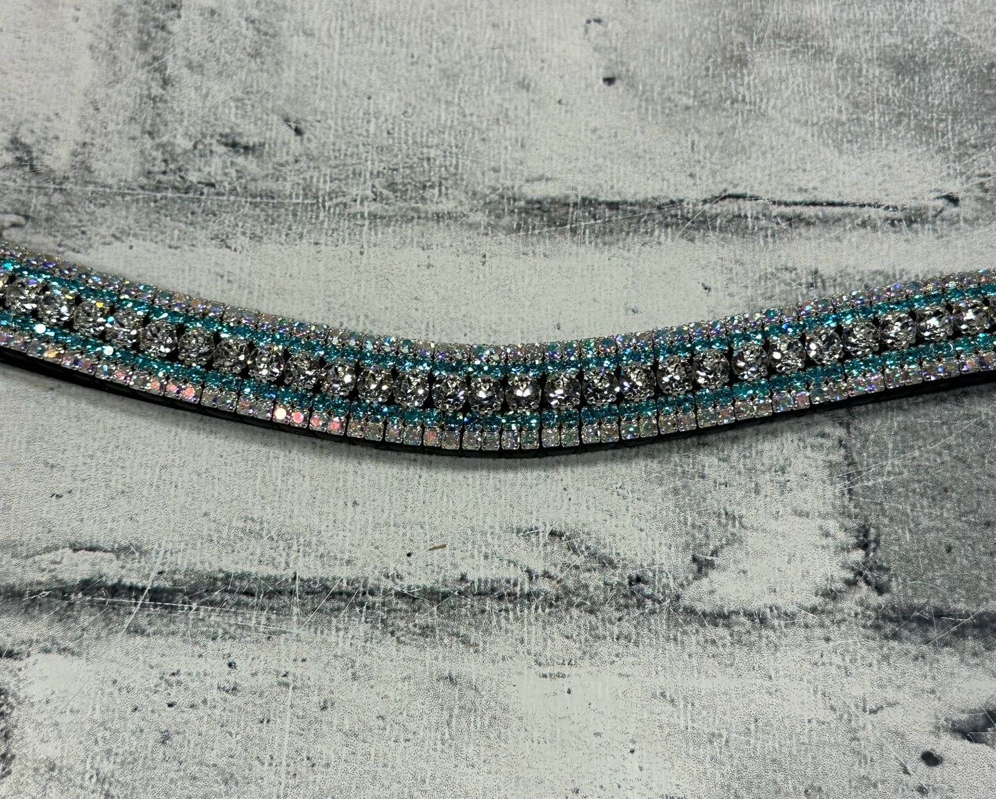 15" Equiture Iridescent Aqua Curve Browband