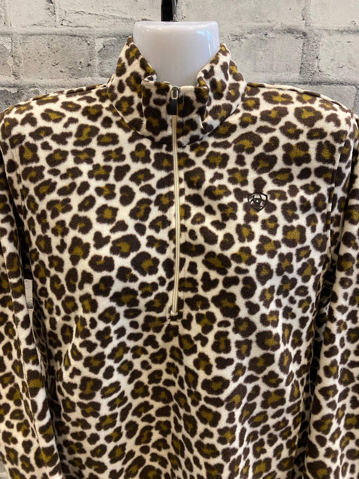 Ariat Leopard Fleece 1/4 Zip Sweater M