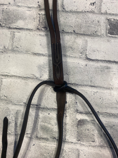 Fancy Stitched Running Martingale Brown Cob