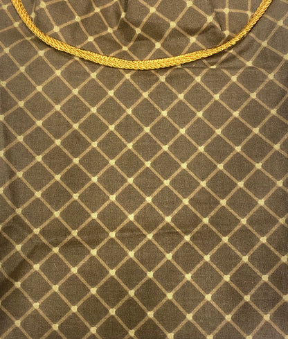 Klip Klop Kreations Dickie - Brown Diamond Pattern + Gold Piping