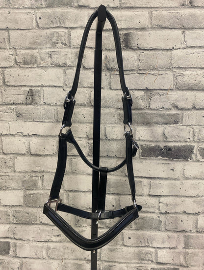 Leather Halter Black XF w/ Lead Rope