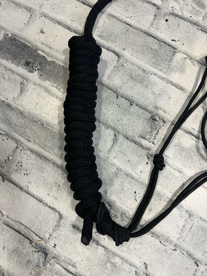 Naughty Knots Rope Halter w/Lead Rope Black