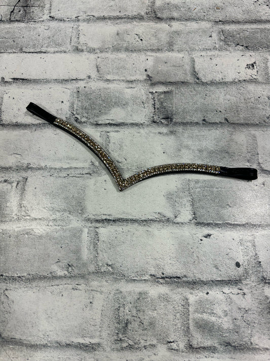 15" Equiture Swaroski Gold/Clear Wave Browband