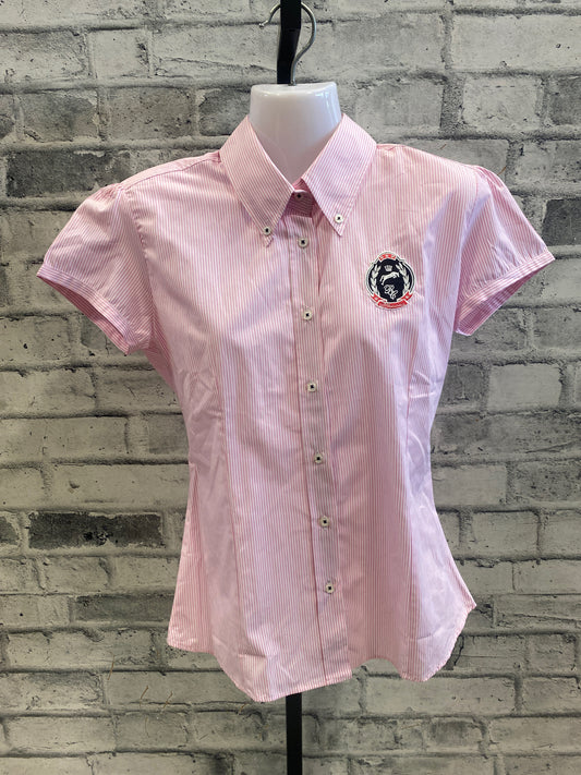 Spooks SS Button Down Shirt Pink Stripe S