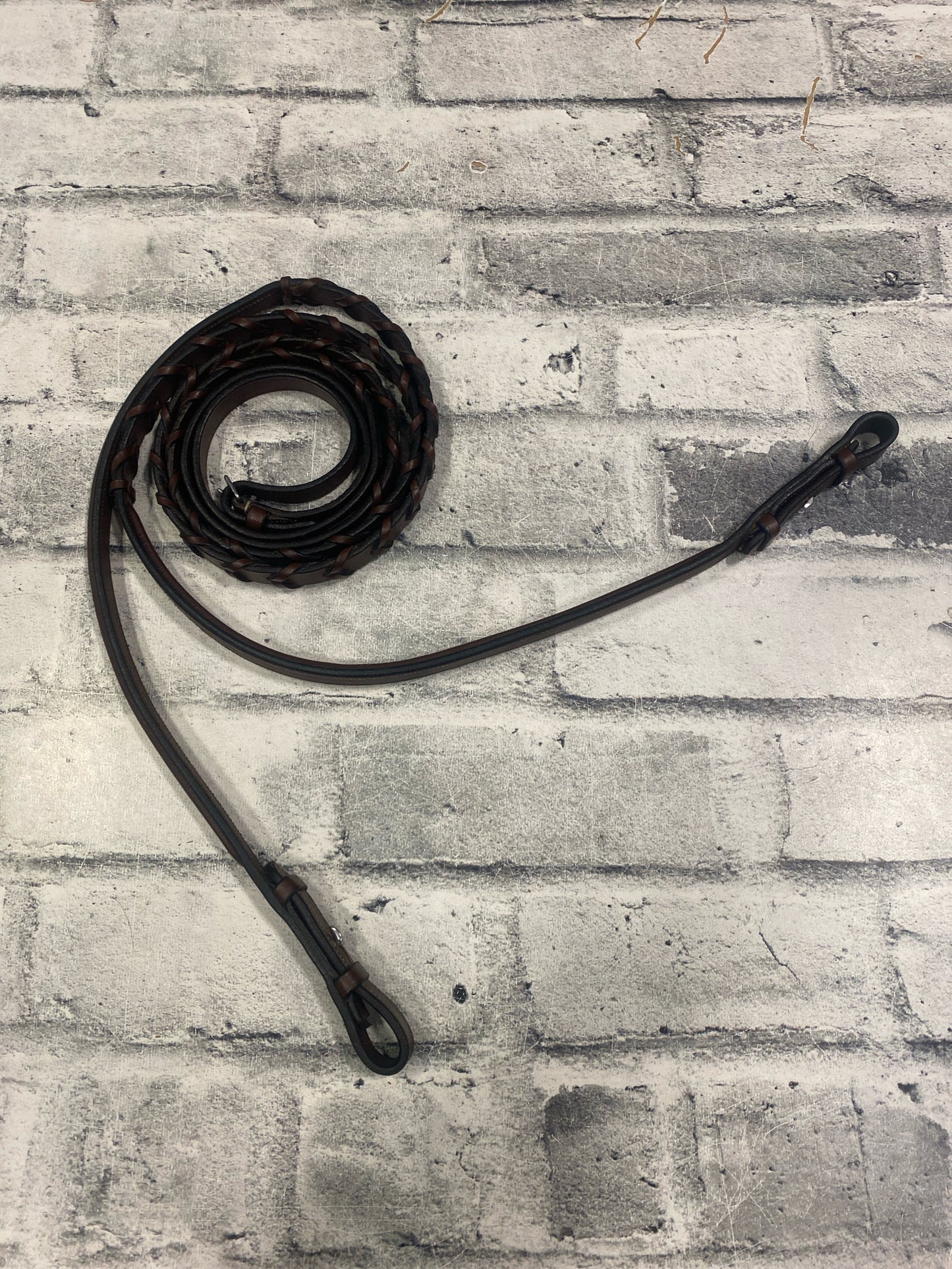 Fancy Stitch Raised Bridle Brown F + Reins