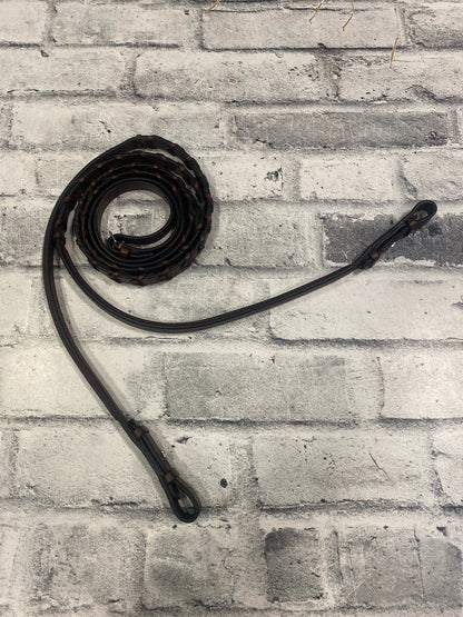 Fancy Stitch Raised Bridle Brown F + Reins