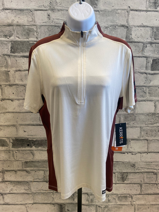 Kerrits 1/4 Zip SS Shirt Cream/Burgundy M