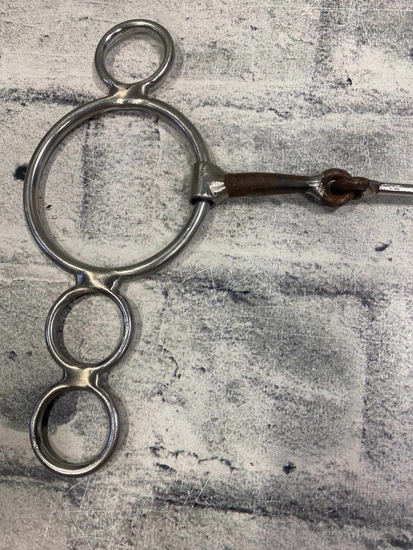6" JKS Dogbone 3 Ring Gag Bit