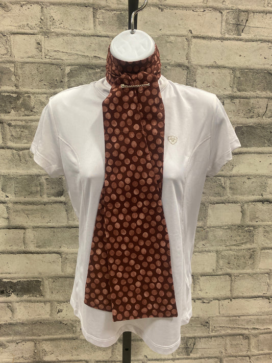 Klip Klop Kreations Four Fold Stock Tie - Burgundy Polka Dots