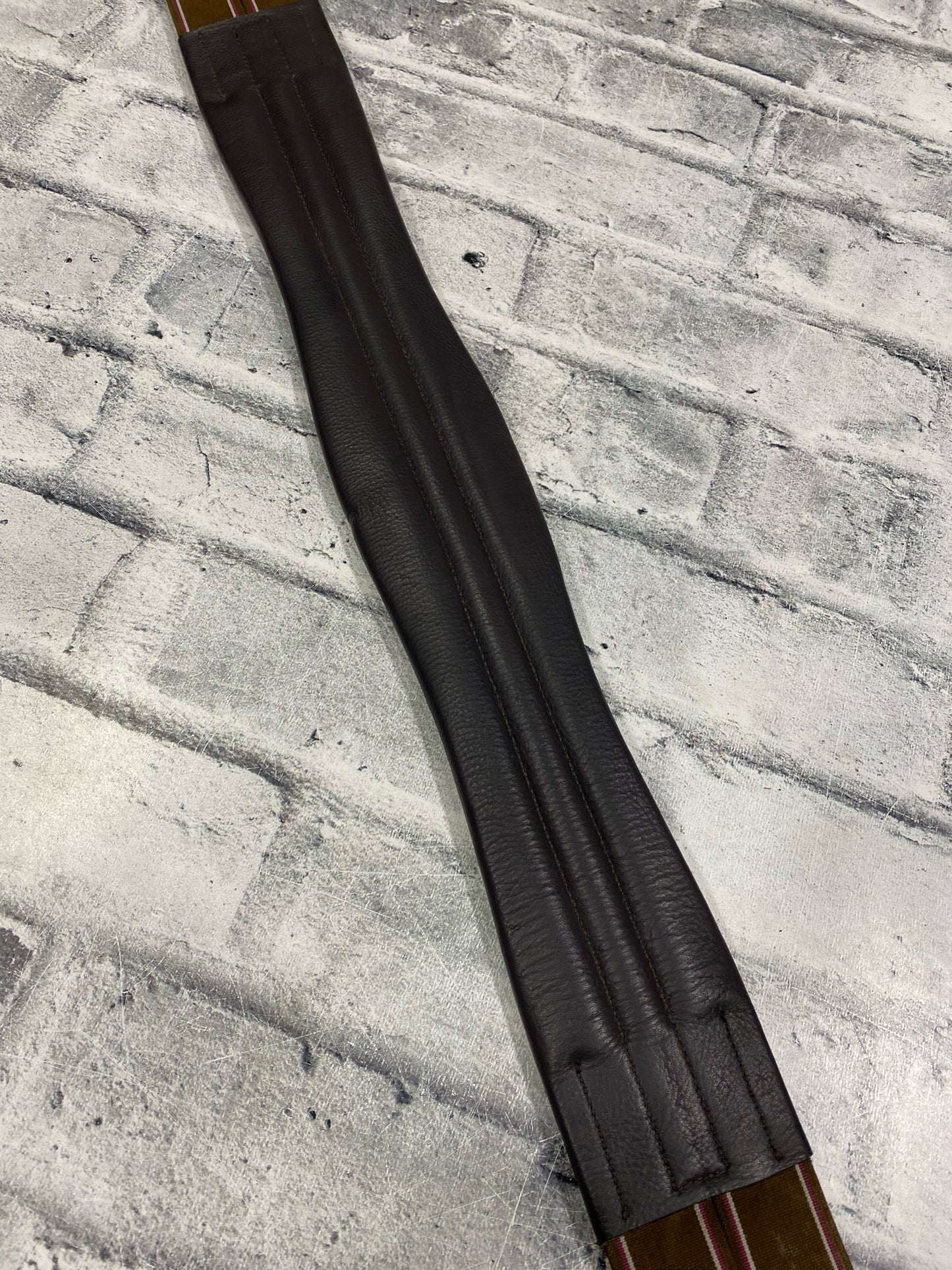 38" Fancy Stitch Leather Girth Brown