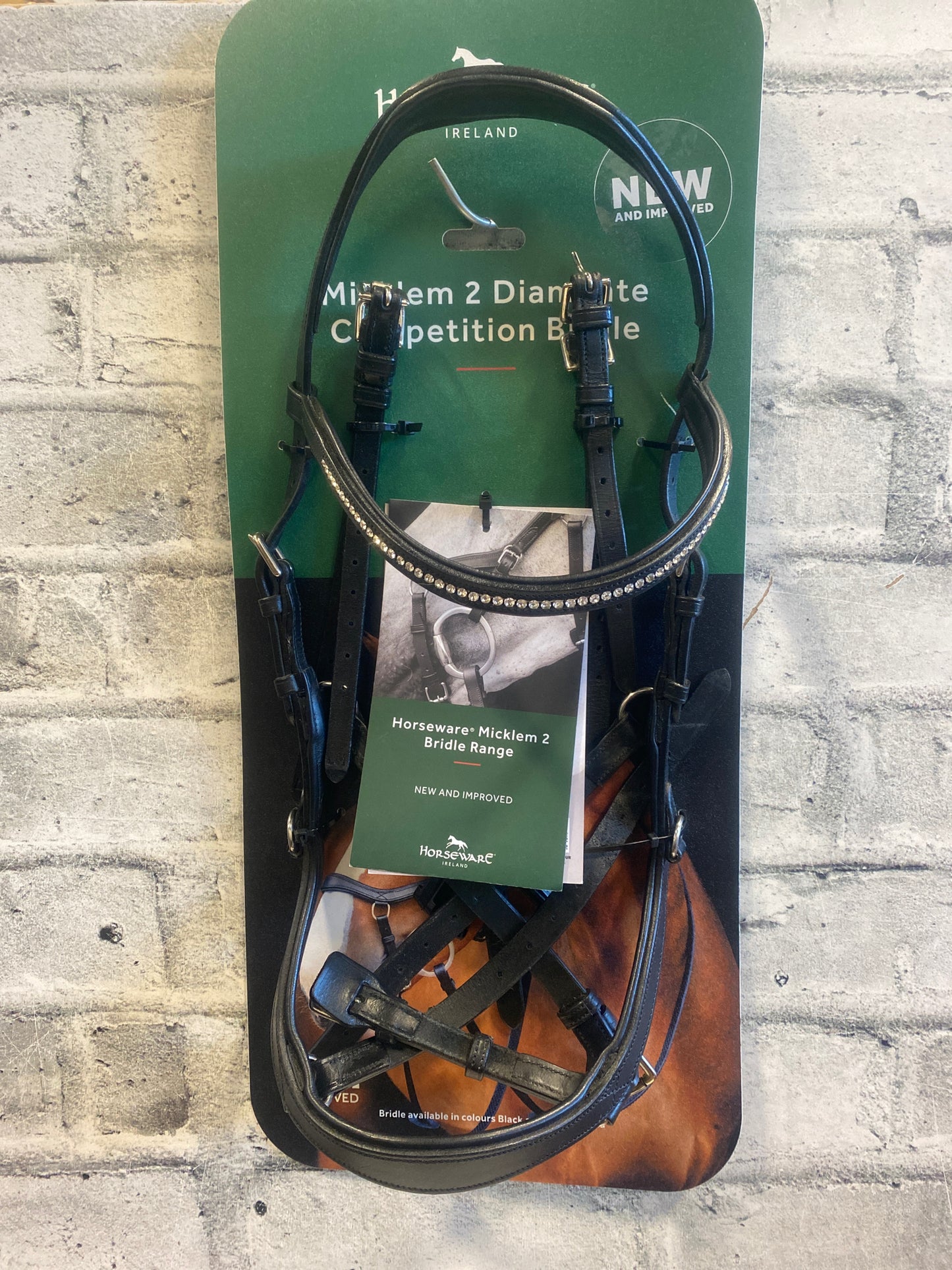 Micklem 2 Diamante Competition Bridle Black Sm Horse NEW