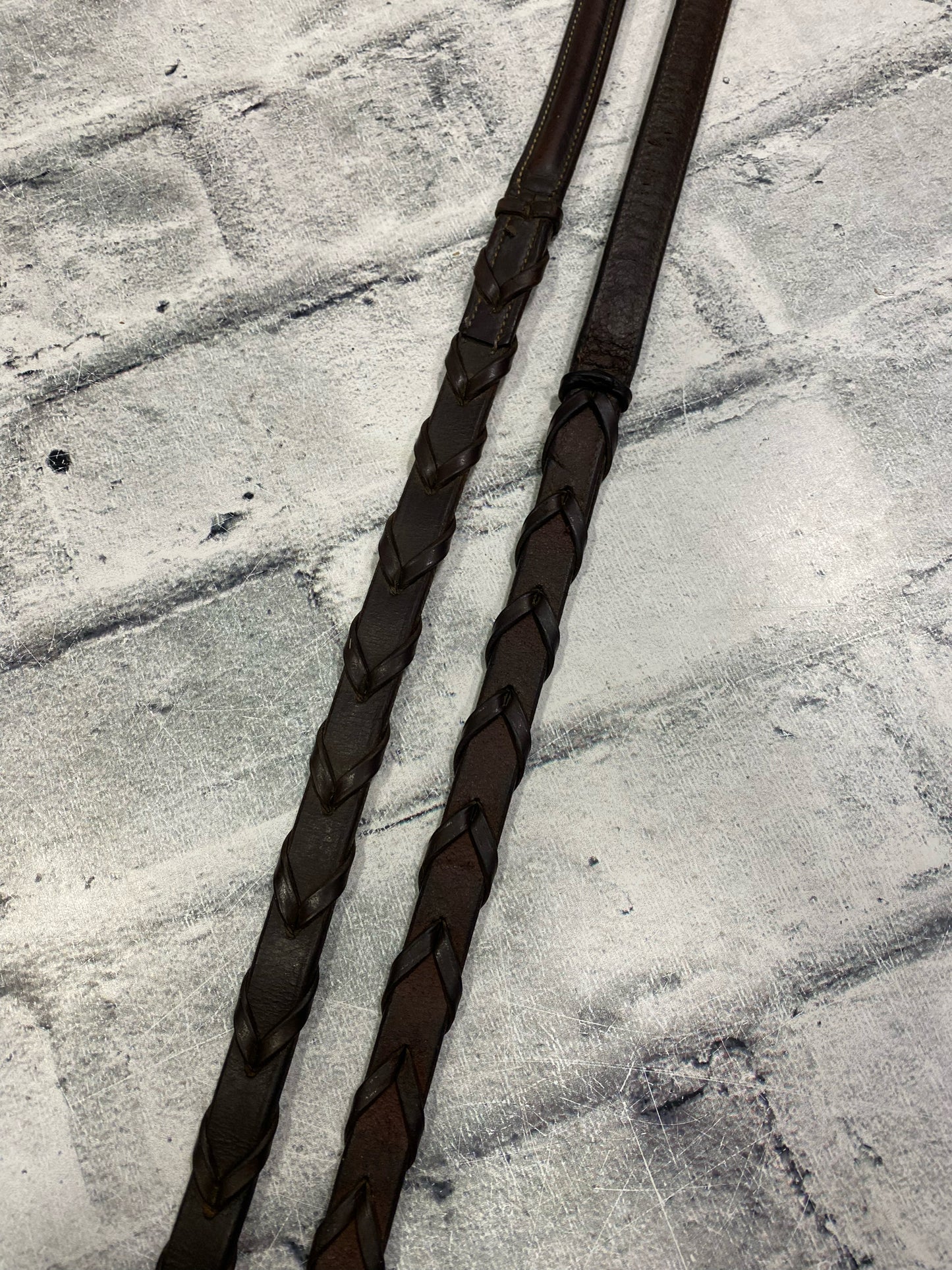 Fancy Stitch Laced Reins Brown