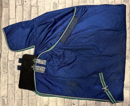 78" SmartTex Bucas Fleece Lined Turnout Navy/Green
