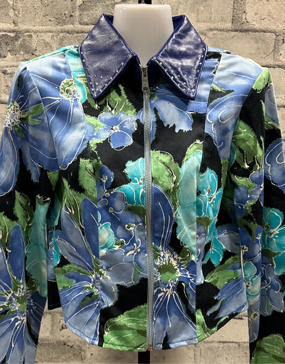 Western Showmanship Shirt Blue Floral 8