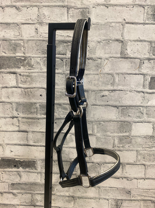 Walsh Fancy Stitch Black & Silver Leather Halter 8 (WB)