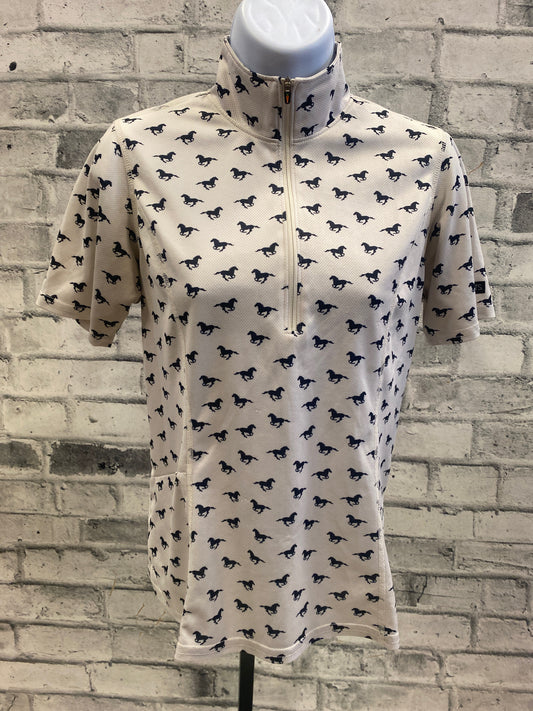 Kerrits 1/4 Zip SS Shirt Horse Print S