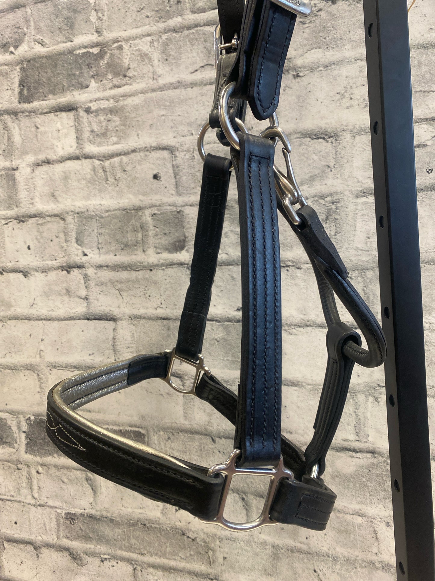 Walsh Fancy Stitch Black & Silver Leather Halter 8 (WB)