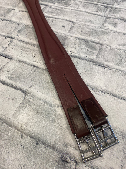 56" Joseph Sterling Leather Girth w One Side Elastic Brown