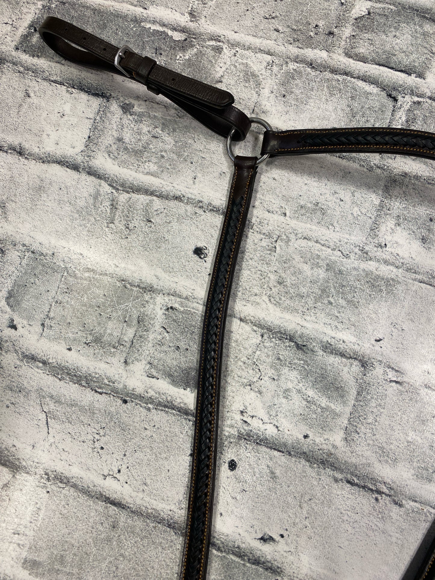 Bobby's Tack Braided Leather Breastplate Brown Cob