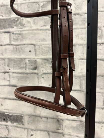 VDB Fancy Stitch Hunter Bridle Brown Cob + Reins