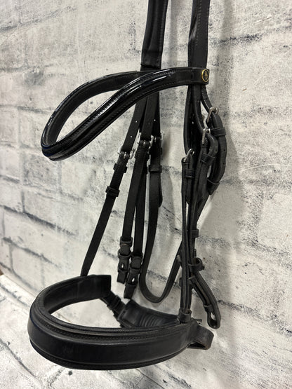 BR Dressage Double Bridle Black Cob