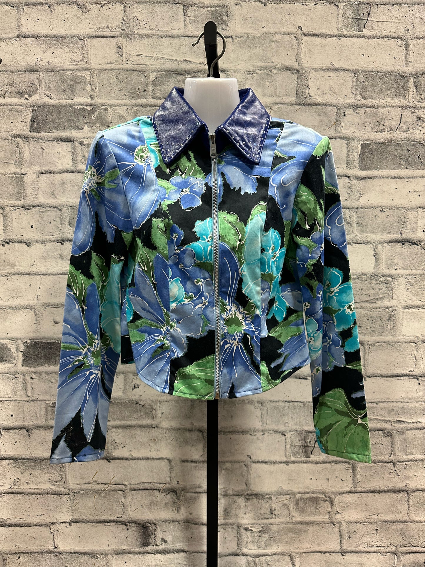 Western Showmanship Shirt Blue Floral 8