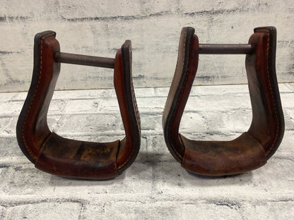 3" Basketweave Leather Stirups