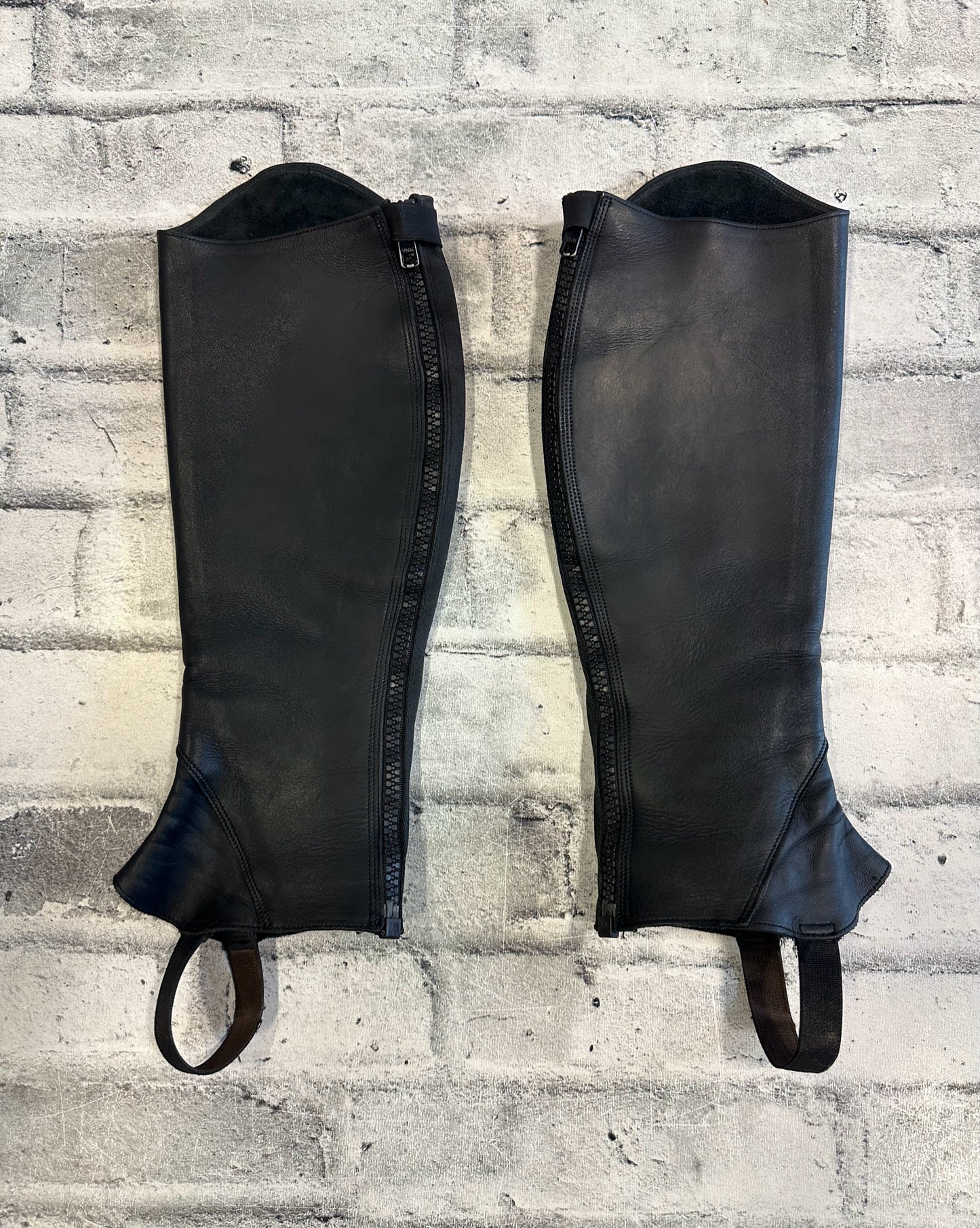 Tucci Leather Half Chaps - C 13" H 16.5"