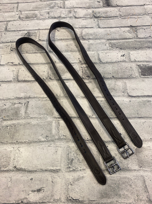 52" BR Nylon Core Stirrup Leathers Brown
