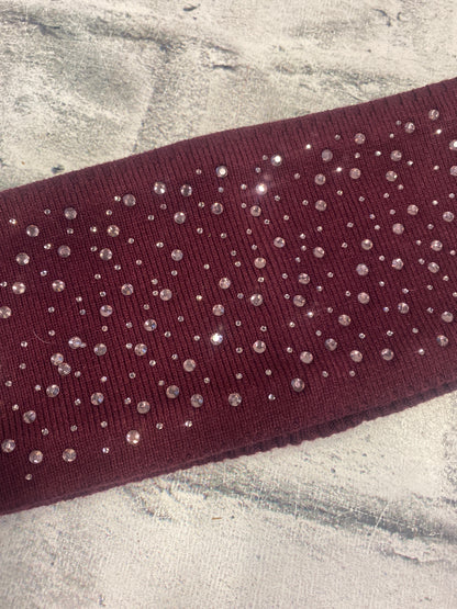 Schockemohle Crystal Headband Burgundy