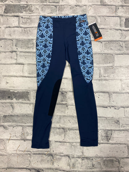 Kerrits Pull On Riding Tights Blue Horse Print Childrens L NEW