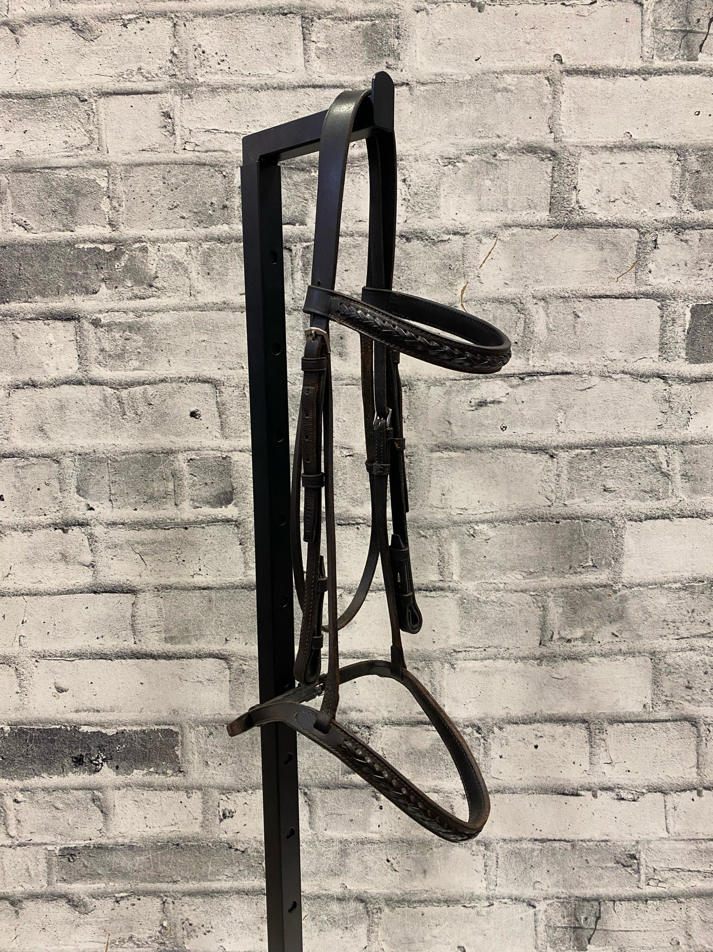 Bobbys Tack Braided Leather AP Bridle Brown F