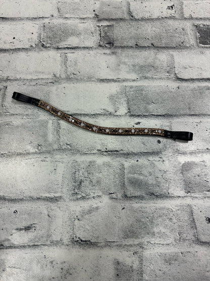 15" Equiture Swaroski Tiffany Rose Gold/Opal Curve Browband
