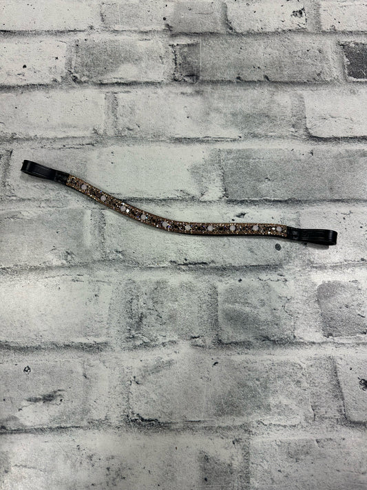 15" Equiture Swaroski Tiffany Rose Gold/Opal Curve Browband