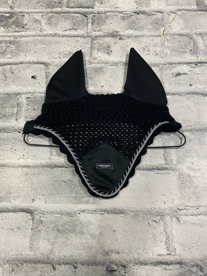 Equestrian Stockholm Fly Bonnet Black Pony