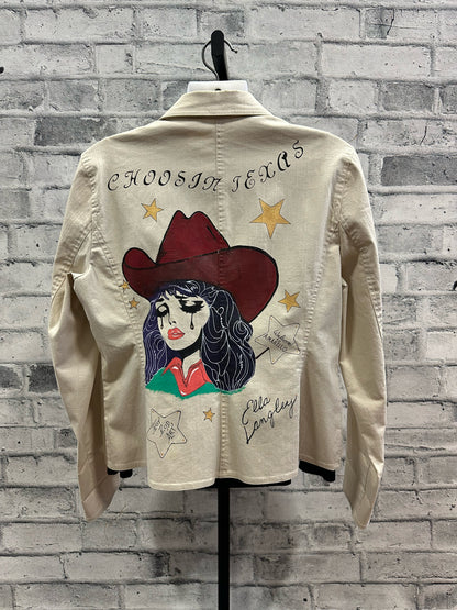 Hot Rod Art Ella Langley Painted Blazer Beige M