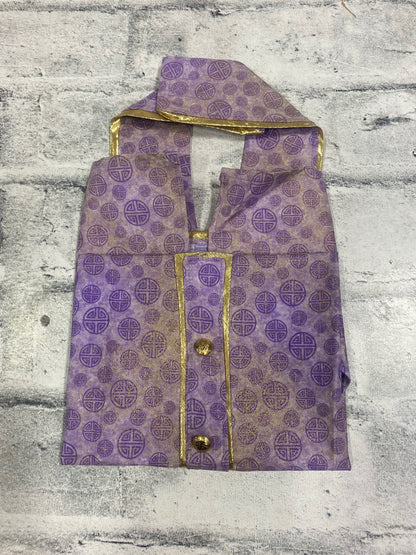 Klip Klop Kreations Dickie - Purple Circle Pattern + Gold Piping + Gold Buttons