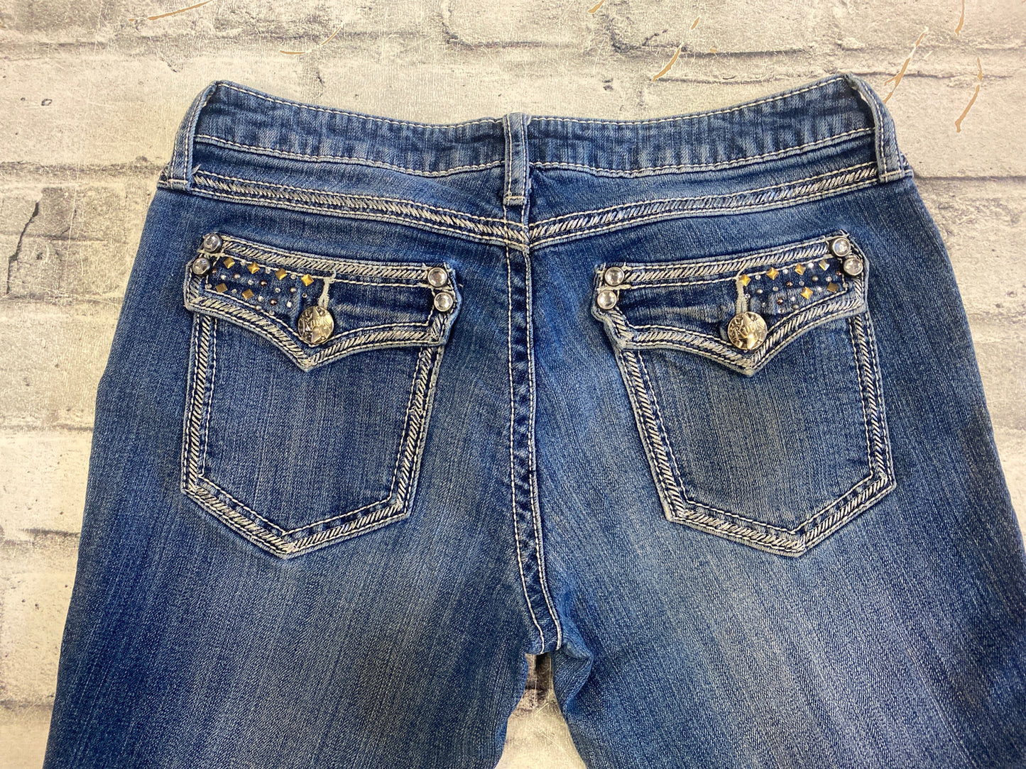 Rock 47 Ultra Low Rise Jeans Med Wash 7/8 x 34