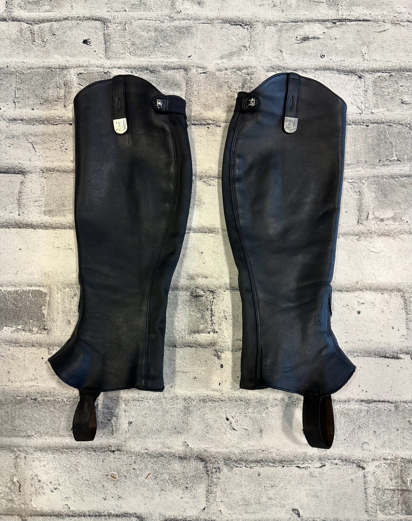 Tucci Leather Half Chaps - C 13" H 16.5"