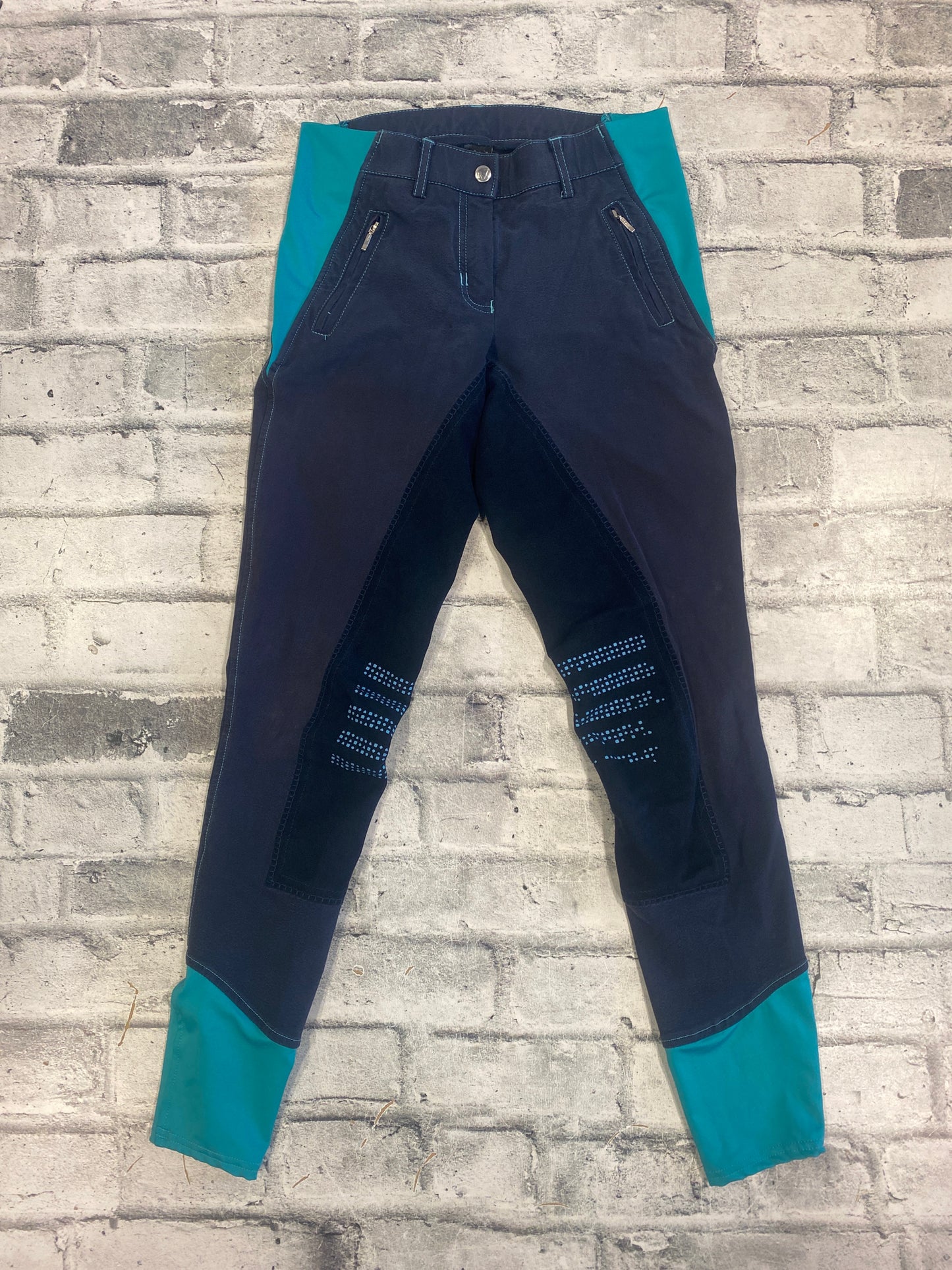 Horze FS Breeches Navy/Turq 28